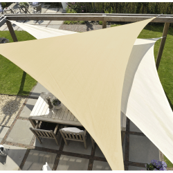 썬키다 HDPE 그늘막 차광막 옥상 방수 천막 썬쉐이드 야외 삼각 사각, 3.6m x 3.6m x 3.6m 삼각, 베이지