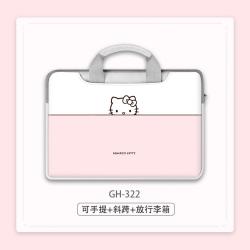 헬로키티 귀여운 산리오 노트북 가방 마이멜로디 시나모롤 맥북 엘지 그램 갤럭시북 파우치 캐릭터, WE-983 [핸들+크로스+캐리어]