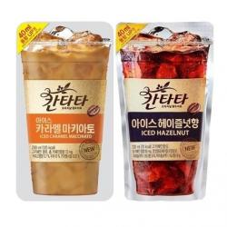 롯데칠성 칸타타 아이스커피 파우치 230ml 카라멜 마키아토+헤이즐넛 총2볼, 20개입