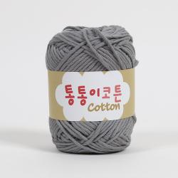 [앵콜스] (도안증정)통통이코튼 70g 프리미엄 코마면사 100% 인형 소품 뜨개실, 34 그레이