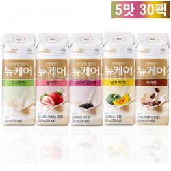 뉴케어 5가지맛 6팩씩 30팩 구수한맛 검은깨 딸기맛 단호박맛 커피맛 일반 환자 균형 영양식, 200mlx30팩