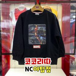 코코리따 NC야탑점 *2020신상* 남아 마블 아이언맨 입체 홀로그램 맨투맨(블랙) 남자아이 취항저격 키즈가을옷 아동 티셔츠 CEMA209M1