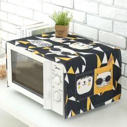 미니멀리스트 고양이 전자 렌지 커버 천 먼지 직사각형 케릭터, 고양이 삼각형 검정, 95x35cm