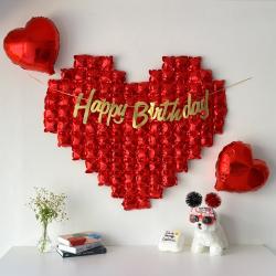 즈킁파티 빅하트 풍선 생일가랜드 머리띠 안경 세트 생일 가랜드 1세트