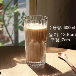 빈티지 글라스 컵 아메리카노 컵 레스토랑 아이스 라떼 컵 아이스 아이스하키 컵 위스키 컵4개, 프리미엄 300ml