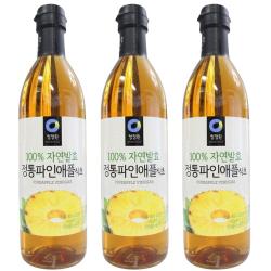 청정원 100% 자연발효 정통 파인애플 식초 800ml 3개 파인애플 식초