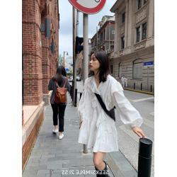 브이넥 긴팔 원피스 롱 코트 와 로맨스 부딪히다 초 가을 여성 티 멈추다 프렌치 기계 조심 3159269364