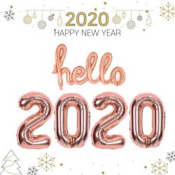 하늘풍선파티 선물세트 숫자은박풍선 2020선물세트 풍선세트 연말파티 신년회 해피뉴이얼풍선 헬로로골+2020로골 중형1