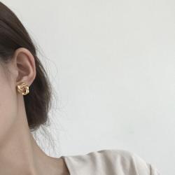 라넌스타일 꼬임 빈티지 무광 귀걸이+ 물결반지 귀걸이
