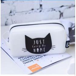중학생 필통 초등학생 필통 한국 크리에이 티브 작은 신선한 펜 가방 귀여운 대용량 새로운 미니멀 한 중학교 학생 연필 연필, 단일옵션, 흰 고양이 큰 머리