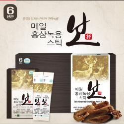 건국녹용 녹용홍삼스틱 30포 6년근홍삼과 녹용먹는법 한번에 홍삼농축액 선물용, 매일녹용홍삼스틱, 1박스