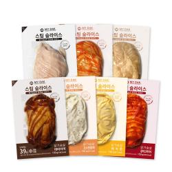  10+1 마이닭 닭가슴살 스팀 슬라이스 혼합 7종 10+1 스팀슬라이스 혼합 오리2+칠리2+참깨2+데리2+그외 각 1팩 