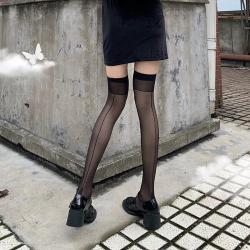 무생채 오버니삭스 니삭스 반스타킹 블랙 스타킹 페이크 삭스 여성 느낌 얇은 허벅