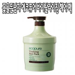 [멸치쇼핑](주)코스모코스 꽃을든남자 에코큐어 바이탈라이징 헤어 팩 1000ml 트리트먼트 컨디셔너, 상세페이지 참조