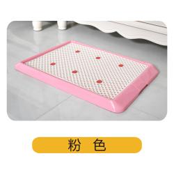 강아지배변판 강아지 화장실 격자체크 평판식 애완동물 포함덧문 강아지변기, 선택하세요-T04-핑크 포함덧문