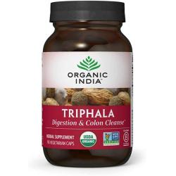 Organic India Triphala Herbal Supplement- 및 결장 지원 체계 지원 Adaptogen 소 밀도 비건 글, 단일상품, 단일상품
