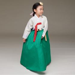 진선미 여아한복 단아견 아이그린 국내산 유아한복