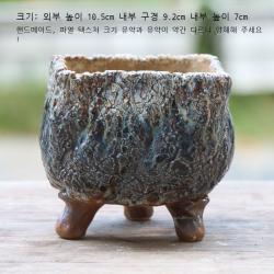 손 터지다 화분 굵다 도자기 통기 다육 식물 창의 터지다 화분 경덕진 도자기 핑크 화분, 손으로 터진 대야를 쥐다(네모난 검은색)
