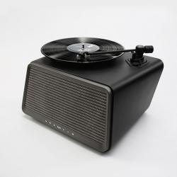 빈티지 턴테이블 哟 HYM-SEED black rubber recorder Bluetooth audio fever vintage modern gramophone LP 唱 machine beyond jo-626255500635, 한정판을 넘어서다one size