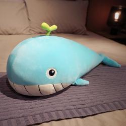 냉감 고래 성인 애착 인형 몰랑이 바디플로우 메가 시원한 안고자는베개 바디필로우 인형, 푸른 부드러운 고래, 80 센치 메터cm