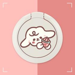 Jun.08 5번 휴대폰 거치대 귀여운 캐릭터 케이스 거치대 반고리 아이보리 남녀 커플 ins 게으름뱅이낙착방지식 회전 셀카 추극 마그네틱 토끼 낱개Z, 5_[아이보리 - 복숭아 꿀단지 양 지지대] 컬 렉 션
