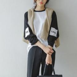 디에프 여성 패치 나그랑 티셔츠 20대여성 30대여성 여성티셔츠 긴소매티 긴팔티 나그랑티 여성티 긴팔티셔츠
