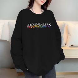 손드르 여성용 가을철 오버핏 달리다 미키 프린팅 맨투맨 티셔츠(M-5XL)