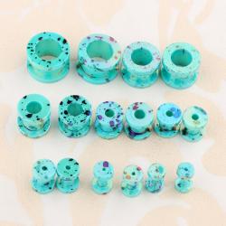 ZLD 16pcs 아크릴 스팟 스크류 귀 게이지 플러그 터널 확장기 아크릴 플라크 공심 귓불 확장