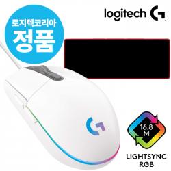 로지텍코리아 G102 2세대 게이밍마우스 화이트 + 에이투비 게이밍 장패드 Set 병행x구매대행x택배박스 안전포장 유선 마우스 화이트 로지텍 G102 Pc방 에디션 게이밍 유선 마우스 화이트 / 장패드