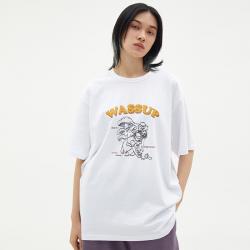 반팔 WASSUP 여름 버섯을 따다 상의 라운드넥 캐쥬얼 플라워 프린팅 남성의류 티셔츠 정부측 2071490843