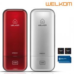 [무료설치] 웰콤 WRB300 카드키4개+번호키 내/외부강제잠금기능 마스터번호[카드]기능 현관문 디지털도어락, 레드/무료설치(A지역)/화요일