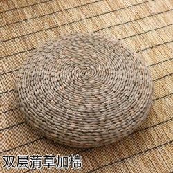 짚단 옥수수 가죽 뜨개질 방석 다다미 바닥 타석 배불 선 수 날리는 창 원형 포초 덩굴 매트, 더블레이어 풀풀솜 내하트 두꺼운 61
