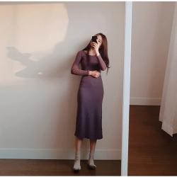 나날샵 스텔라)롱원피스 H핏 후드 맨투맨 일상 데일리 여성원피스 라운드넥 U넥 긴팔원피스 머메이드원피스 뷔스티에원피스 홀복 여성의류