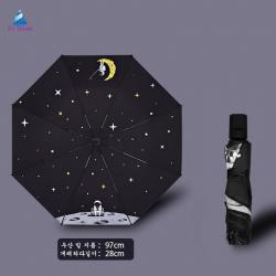 Ei Dass 예쁜우산 자동우산 우주 비행사 우산 접이전자동 선블럭 선 남녀 맑음비 오는 양용 파라솔