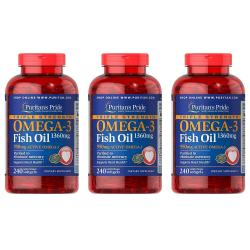 Puritan's Pride Omega-3 Fish Oil 퓨리탄 프라이드 오메가-3 피쉬 오일 1360 Mg 240정x3통 심혈관 동맥 건강