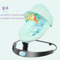 sw 스마트 아기 전동 바운서 흔들 침대 아기요람 신생아요람(디자인A), A타입블루