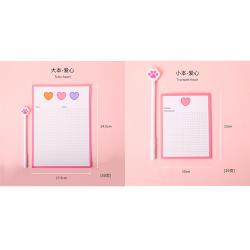 Jun.28 213번 학생용 메모지 귀여운 캐릭터 캐릭터 넷 레드 메모지풍 소녀 학습 스티커 점성 없음 todolist 플랜 메모 소금계통포스트잇에 서명하다Z, 하트 [큰 30 장 + 작은 29 장]