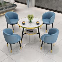 DIPYLON 4인테이블 의자세트 북유럽 경사교담 탁자와 의자 조합 접견 사무소 레저 매점부 소형, 화이트+이중테이블1장