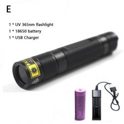 UV Led 손전등 365nm 울트라 제비꽃 자외선 Lanterna IP65 방수 보이지 않는 토치 애완 동물 얼룩 사냥 마, 05 E