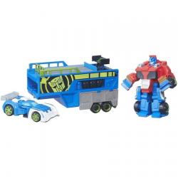playskool 영웅 변압기 구조 봇 옵티머스 프라임 레이싱 트레일러 PROD1650001713, One Color