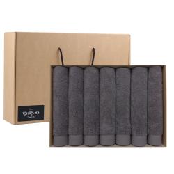 어메니티타올 프리미엄 40수 코마사 200g 7장 고급 호텔수건 선물세트, 1세트, 다크그레이