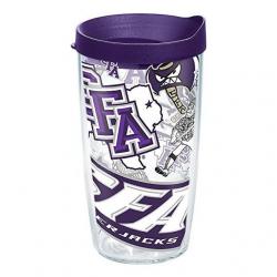 【赫52】 Tervis 1273300 포장 및 로얄 퍼플 뚜껑이있는 텀블러 전체에 SFA 벌목꾼 16oz 투명 MI_48A5, mi 본상품선택