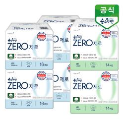 깨끗한나라 생리대 순수한면 제로 중형16p x 4팩 + 대형14p 2팩, 1set
