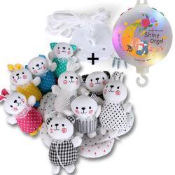 꿈나라 모빌, 곰토끼 흑백+컬러 더블모빌+샤이니v3 자동오르골 세트