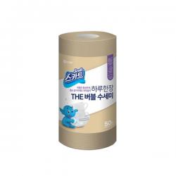 스카트 The 버블 일회용 수세미 50p, 베이지, 1개