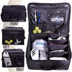 Atleico Golf Trunk Organizer Storag Storage - 골프 액세서리를 저장하는 자동차 잠금 장치 | 사용하지 않을 때 접을 수 있음, BLACK