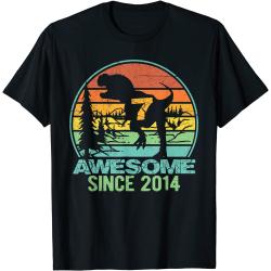 브랜드없음 2014년부터 굉장하다 7th Birthday Dinosaur 7 Year Old Boy Kids T Shirt