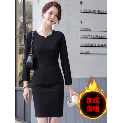 착한정장 커리어 원피스 여 추동 패션 OL 미드 미장원 정장 기모 도톰 히프 스커트 세공굴복시키다녀는 괴로워녀는 괴로워하다