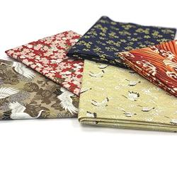 5 일본의 디자인 지방 내무반있는 이불 고기 잔뜩 100 %면 소재 퀼트 패치 워크 공예 (Fat Quarters Bundle (Japanese Autumn Spring)), 본상품