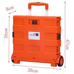 접이식핸드카 운반차량 장보기 손수레 플라스틱 접이식 휴대용 새벽시장 청과시장 풀로드 2019접기, T08-중간사이즈 길어진손잡이 오렌지그레이+오렌지 커버(업그레이드), 기본